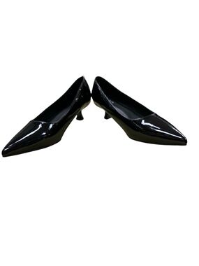 Studio Black Patent Pointed-Toe Kitten Heels S7